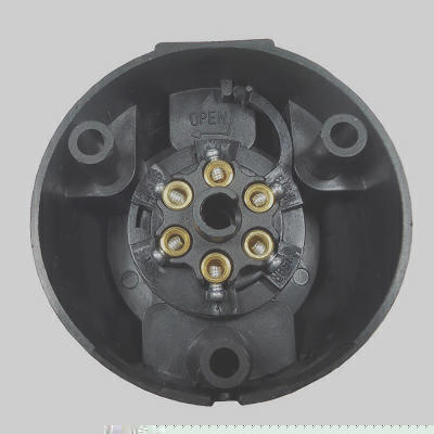 Tomada Engate Fêmea (Fixa) Redonda 6 Polos Polarizada Nylon