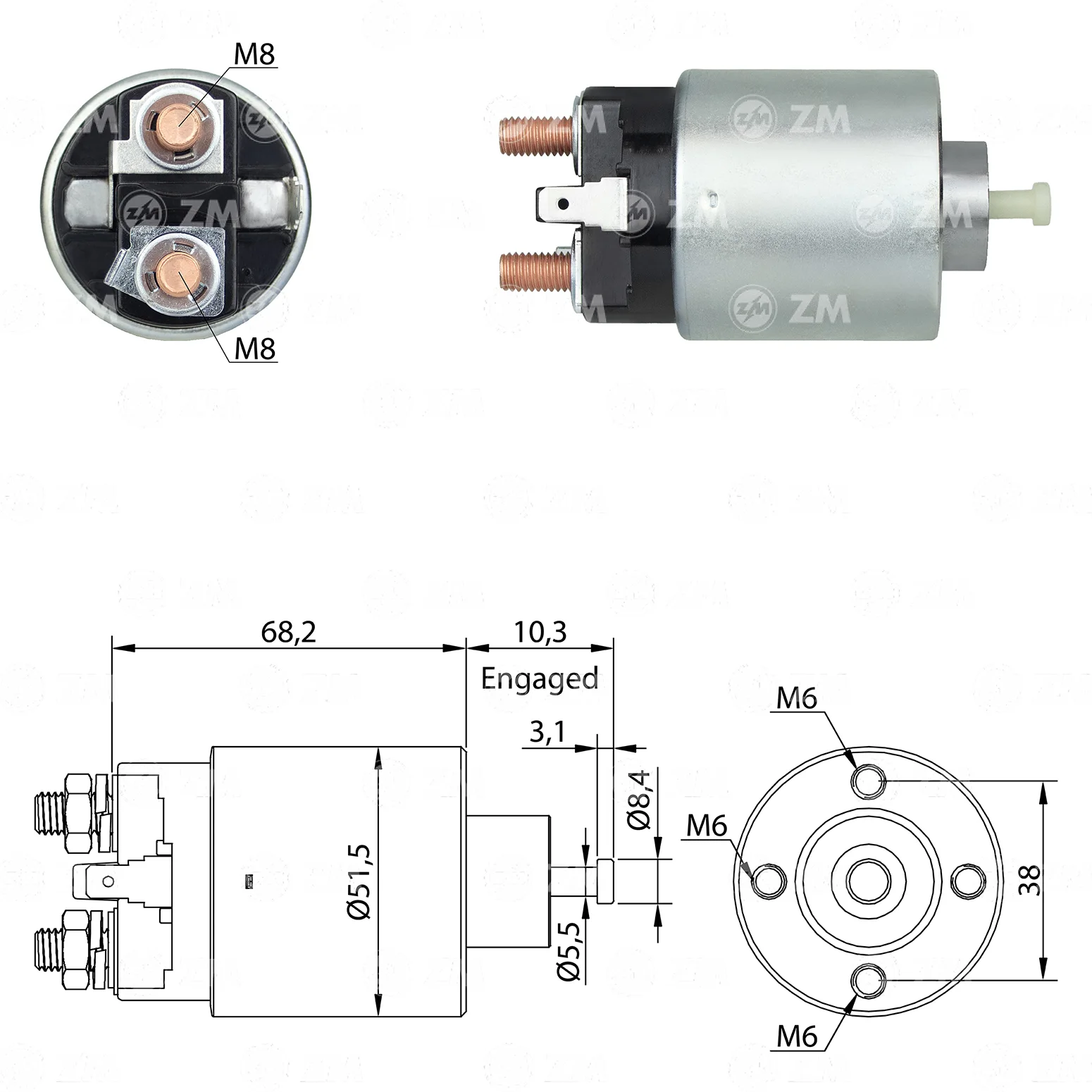 Relé de Partida ZM 3-995 ZM 3995