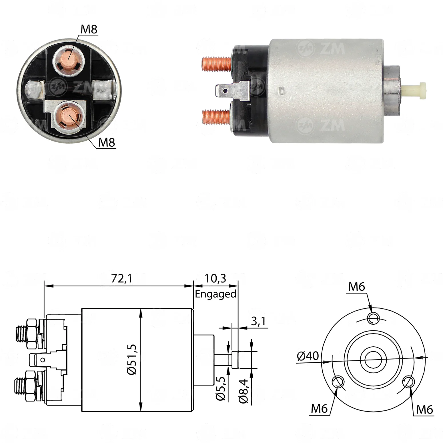 Relé de Partida ZM 3-698 ZM 3698