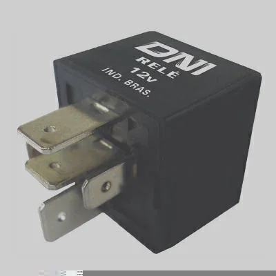 Relé Auxiliar 80A Reversor Selado 12V 5 Term. Suporte Removível DNI DNI8122