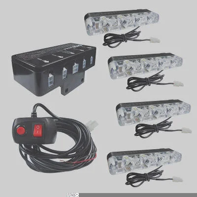 Kit Strobo Branco 4 Barras Várias Funções 4 LEDs DNI DNI2044
