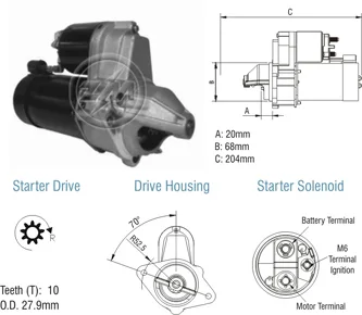 Motor de Partida ZM 80.201.03 ZM 8020103