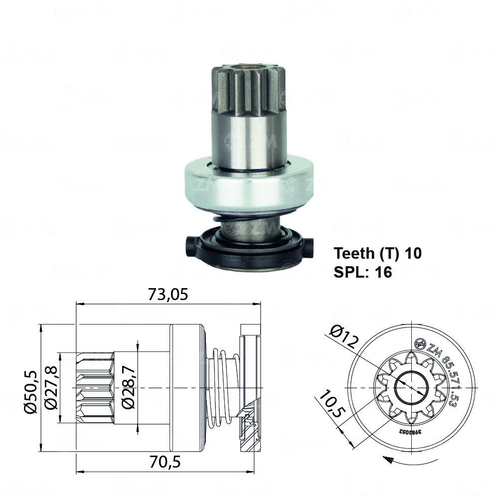 Impulsor de Partida ZM 85.571.53 ZM 8557153