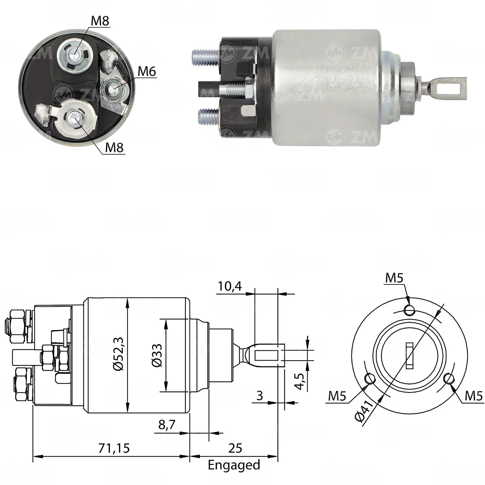 Relé de Partida ZM 2-371 ZM 2371