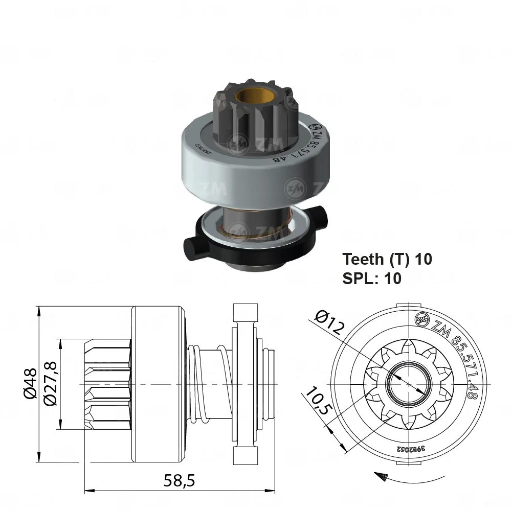 Impulsor de Partida ZM 85.571.48 ZM 8557148