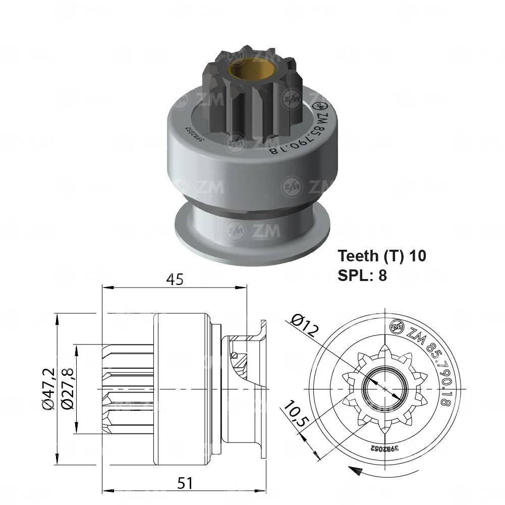 Impulsor de Partida ZM 85.790.18 ZM 8579018