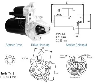 Motor de Partida ZM 80.110.03 ZM 8011003
