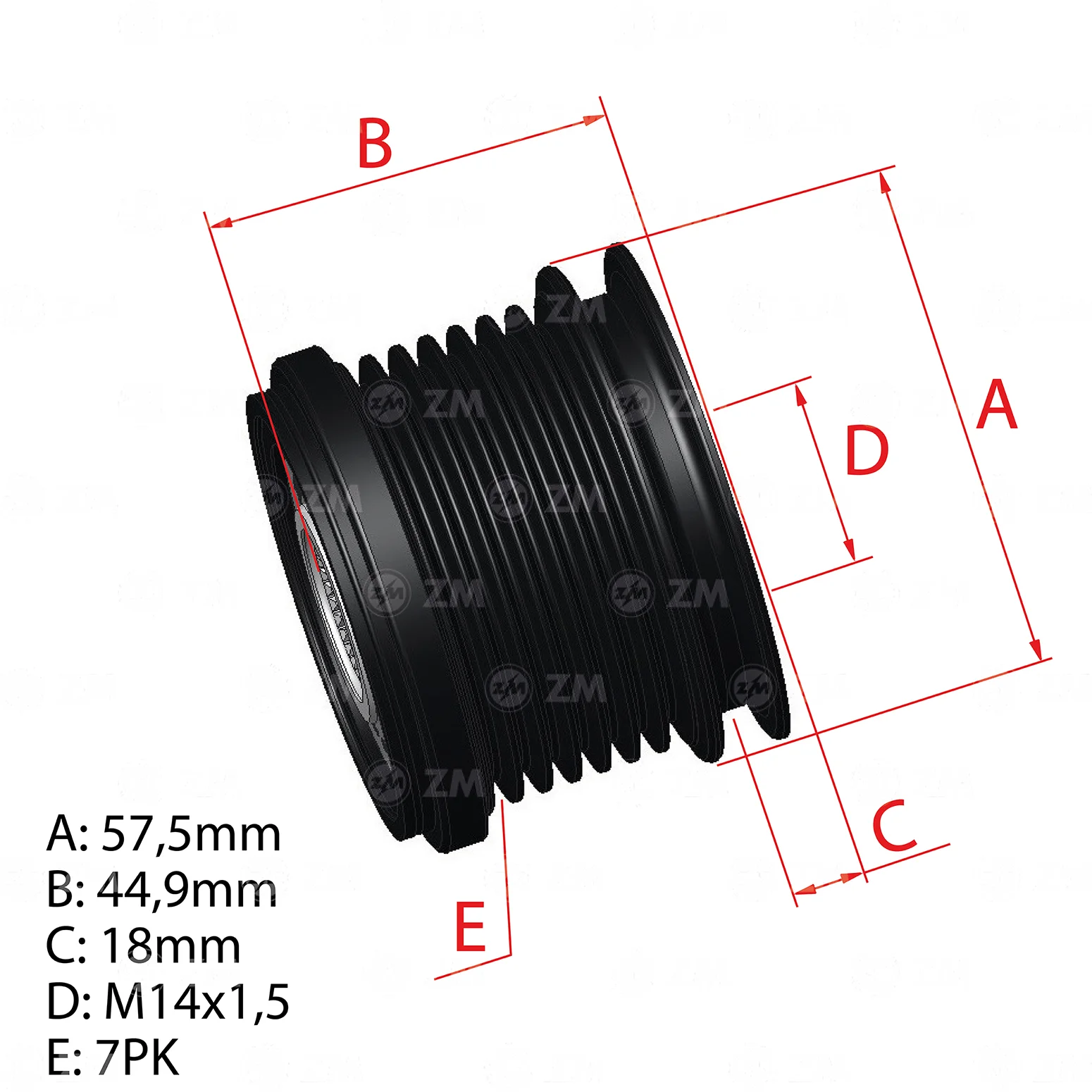 Polia OAP ZM 96.005.63 ZM 9600563