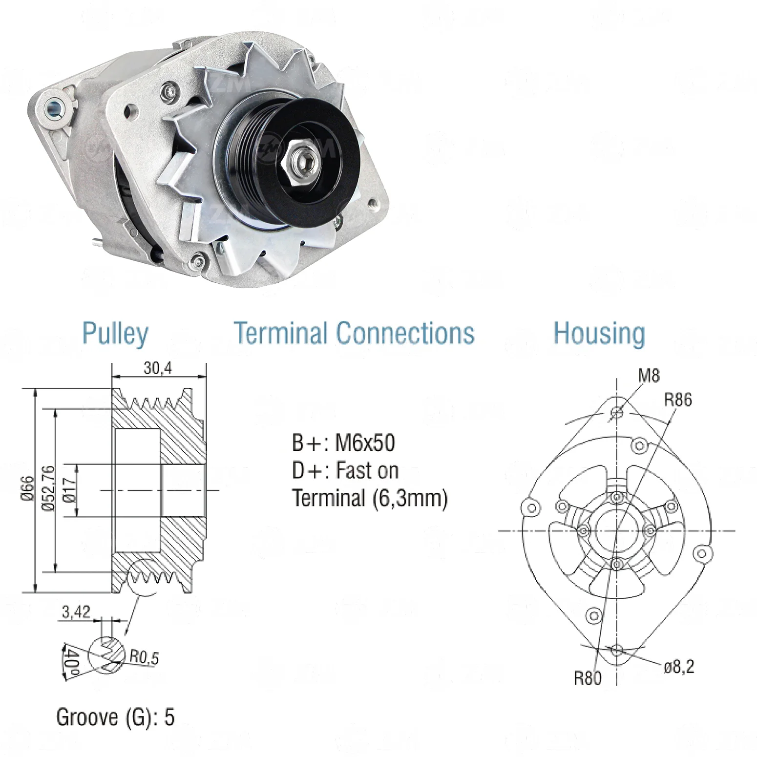 Alternador ZM 90.101.01 ZM 9010101