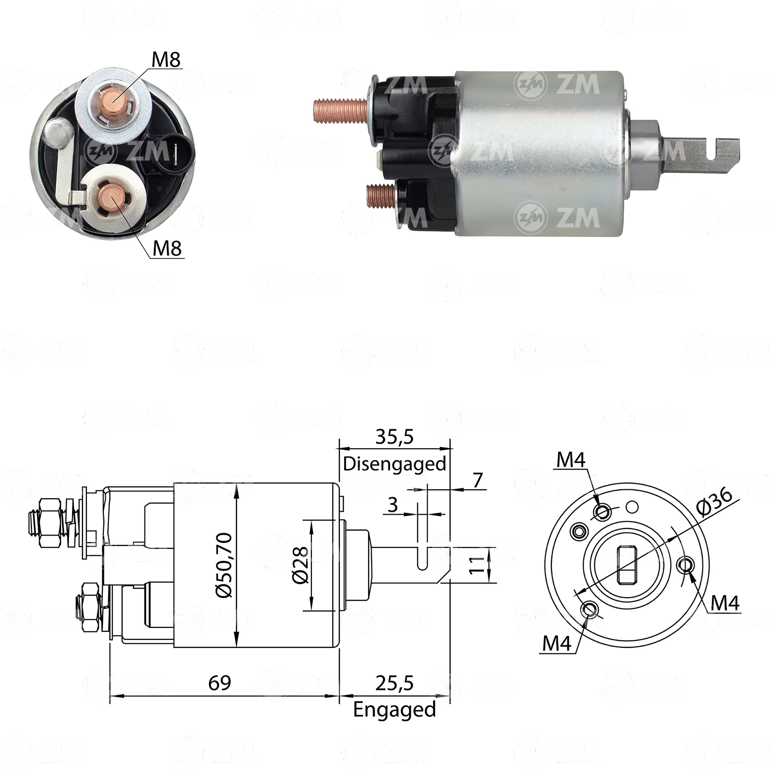 Relé de Partida ZM 607 ZM 607