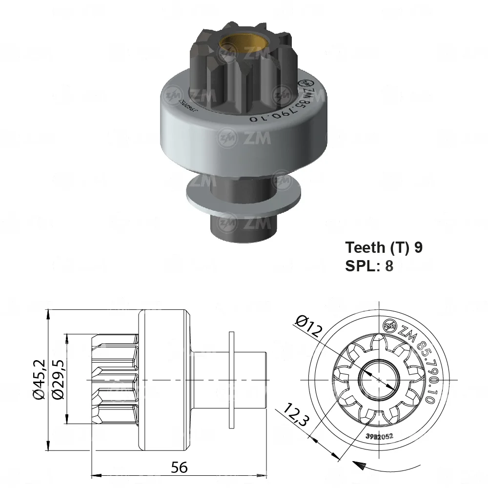 Impulsor de Partida ZM 85.790.10 ZM 8579010