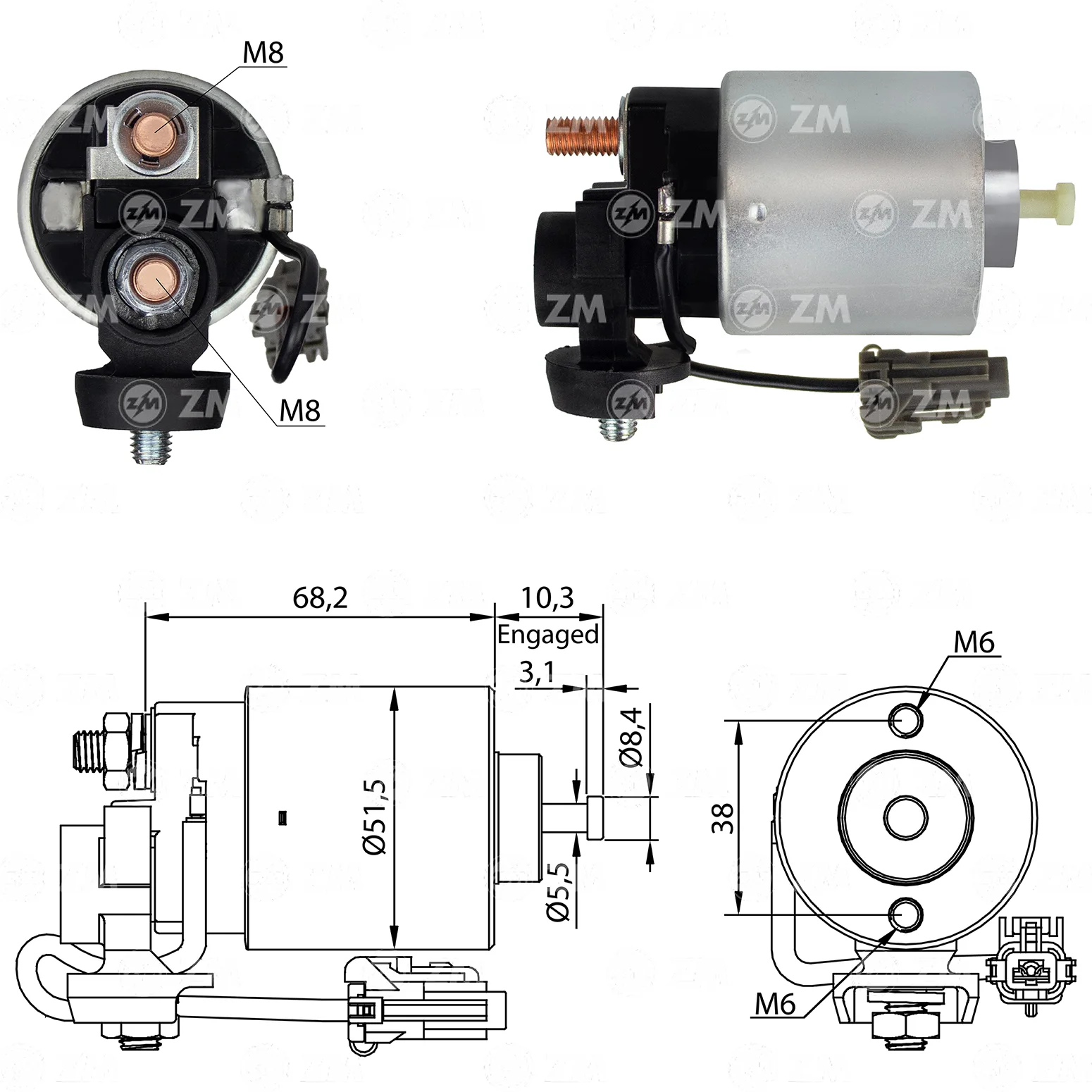 Relé de Partida ZM 8-996 ZM 8996