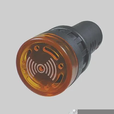 Alarme Sonoro Buzzer Sinaleiro LED Amarelo Âmbar 22mm 110VAC DNI DNI0547