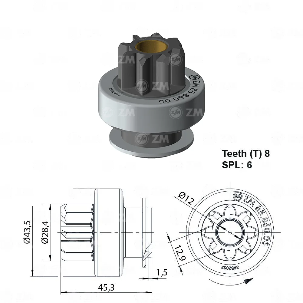 Impulsor de Partida ZM 85.860.05 ZM 8586005