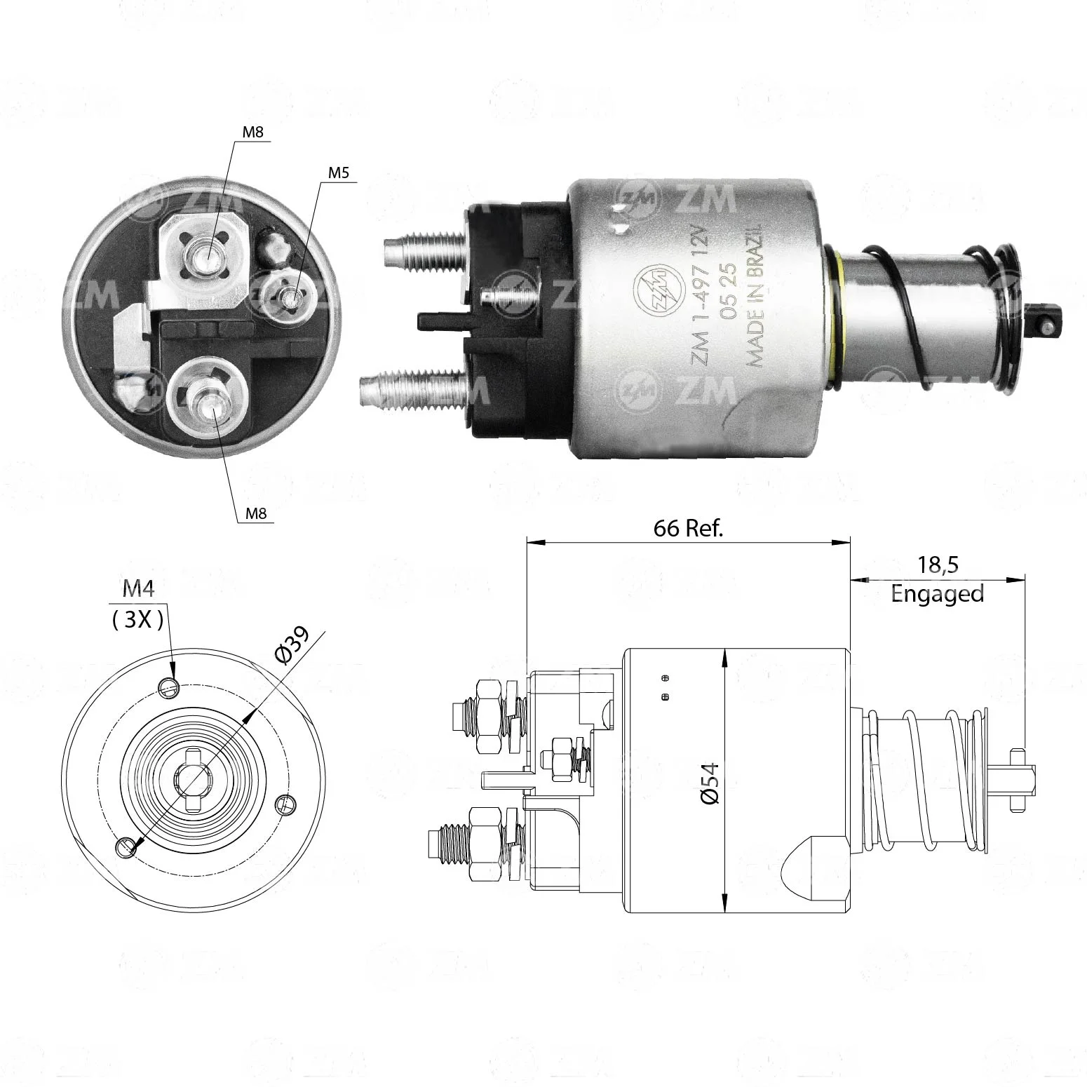 Relé de Partida ZM 1-497 ZM 1497
