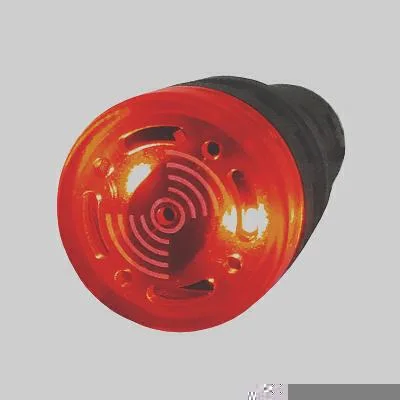 Alarme Sonoro Buzzer Sinaleiro LED Vermelho 22mm 12V