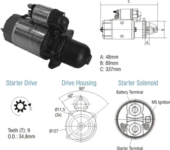 Motor de Partida ZM 80.103.01 ZM 8010301