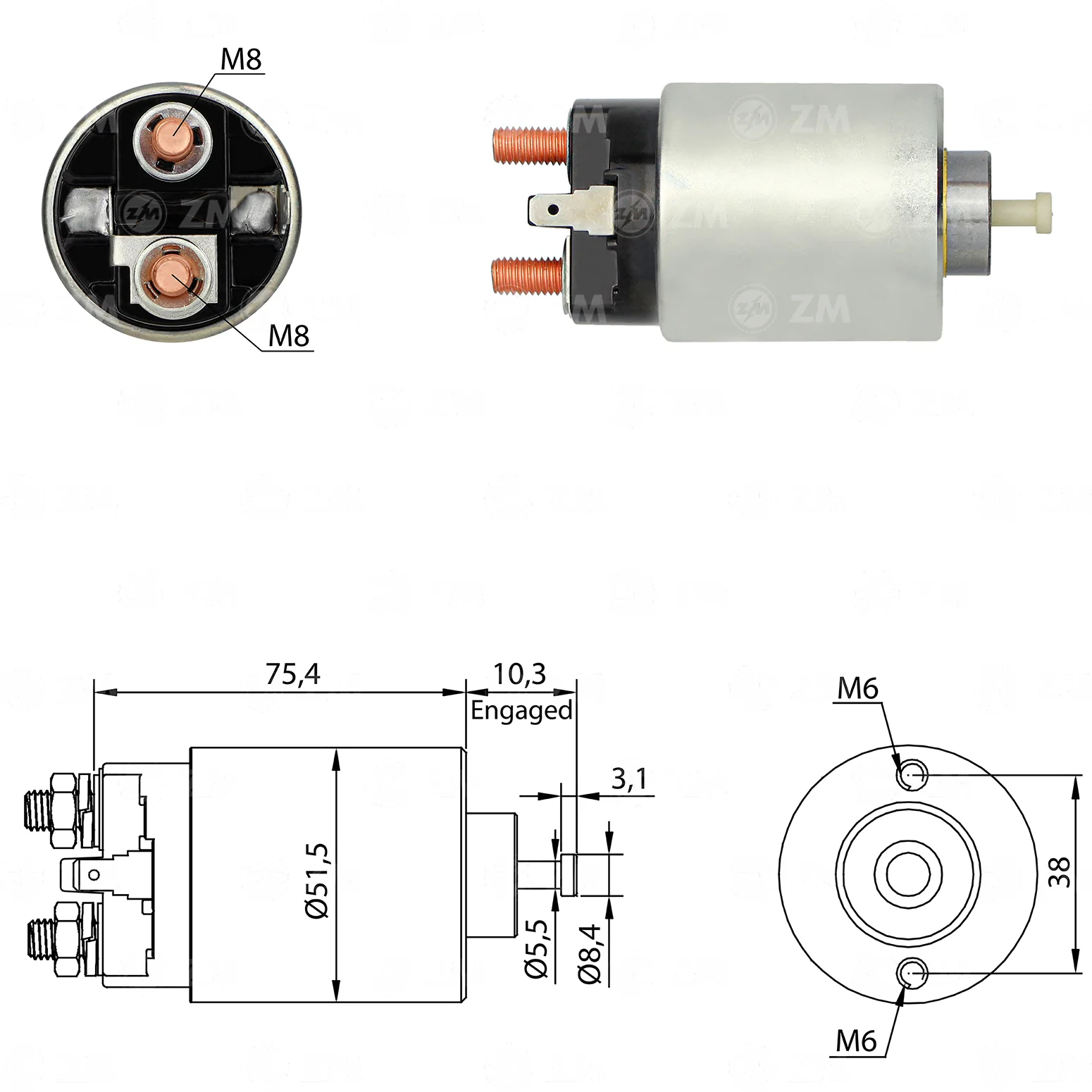 Relé de Partida ZM 1-698 ZM 1698