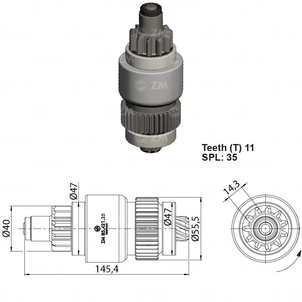 Impulsor de Partida ZM 85.421.25 ZM 8542125