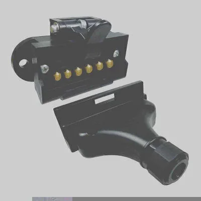 Tomada Engate (Macho + Fêmea) Retangular 6 Polos Polarizada Nylon DNI DNI8307