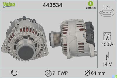 Alternador VALEO 443534