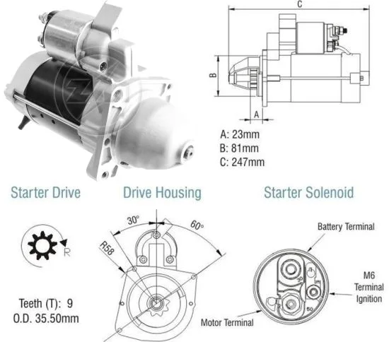 Motor de Partida ZM 80.130.02 ZM 8013002
