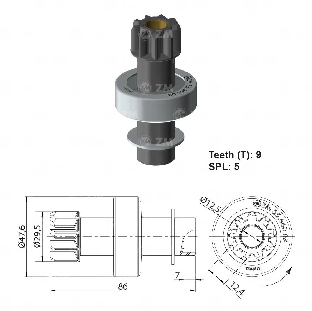 Impulsor de Partida ZM 85.660.03 ZM 8566003