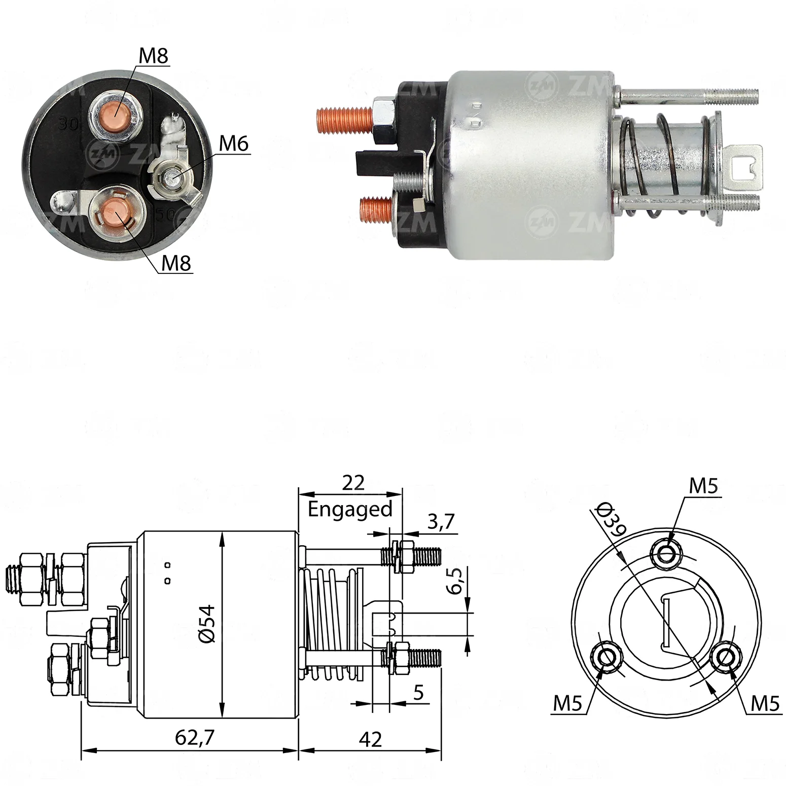 Relé de Partida ZM 2-595 ZM 2595