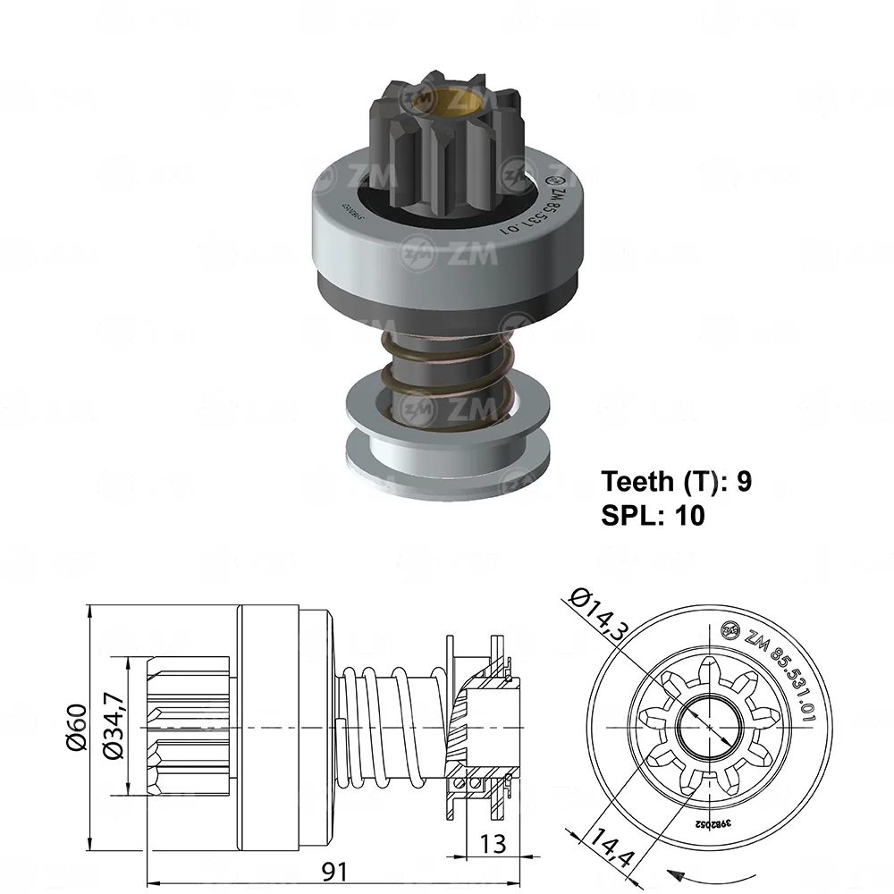 Impulsor de Partida ZM 85.531.01 ZM 8553101