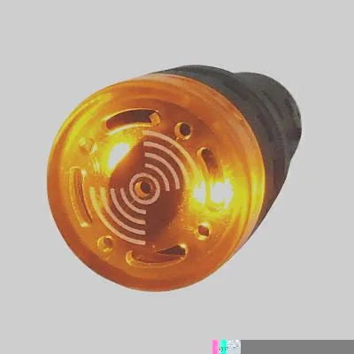 Alarme Sonoro Buzzer Sinaleiro LED Amarelo Âmbar 22mm 110VAC