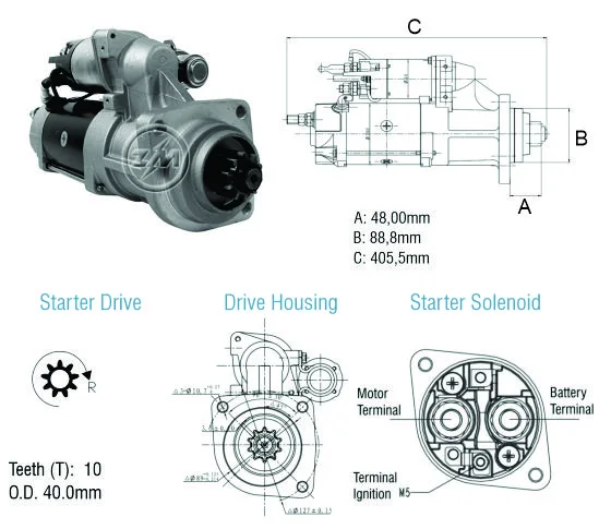Motor de Partida ZM 80.380.05 ZM 8038005