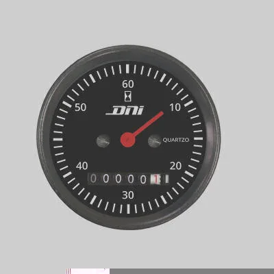 Horímetro Fundo PT Aro PT c/ Iluminação 52mm Bivolt Universal DNI DNI4501
