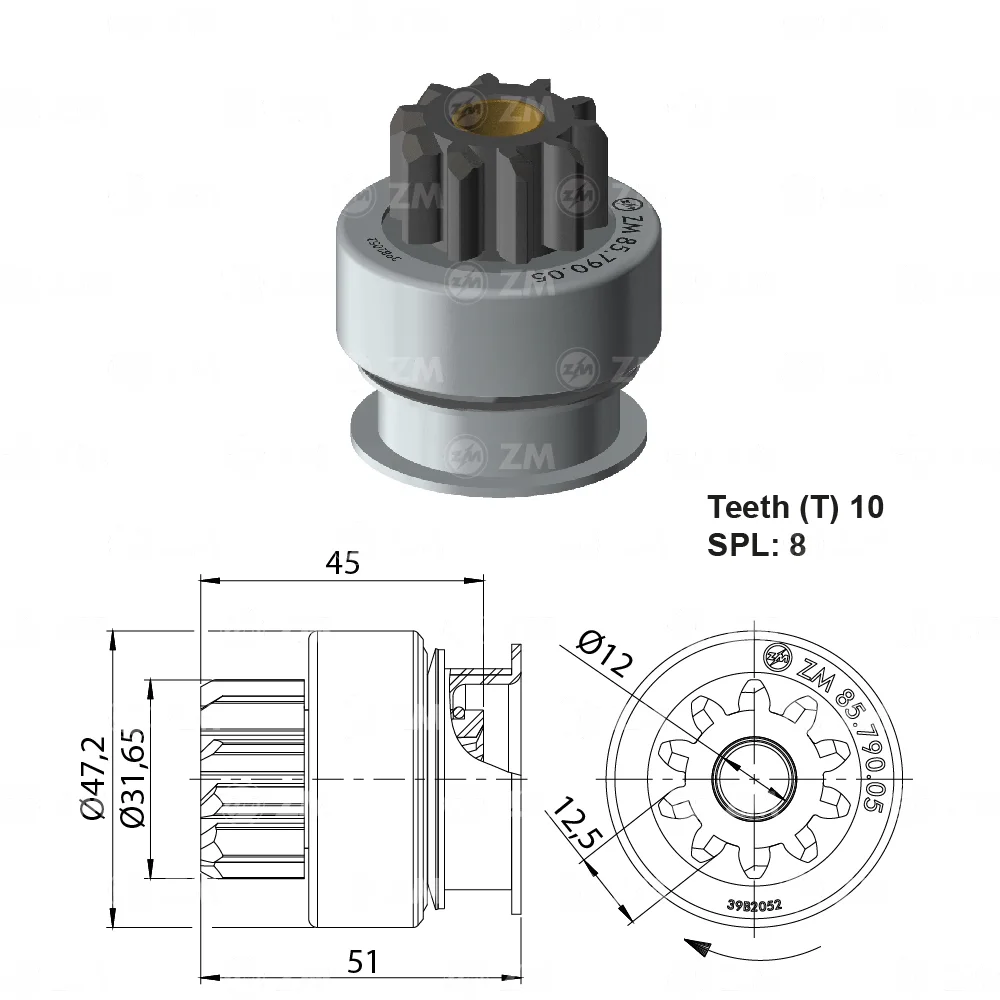 Impulsor de Partida ZM 85.790.05 ZM 8579005