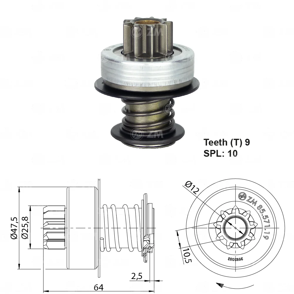 Impulsor de Partida ZM 85.571.19 ZM 8557119