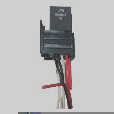 Mini Relé c/ Soquete Chicote Modular 40A 24V 4 Term. DNI DNI7533