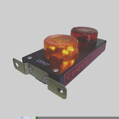 Mini Sinalizador Garagem Preto c/ LEDs e Bip Sonoro Bivolt