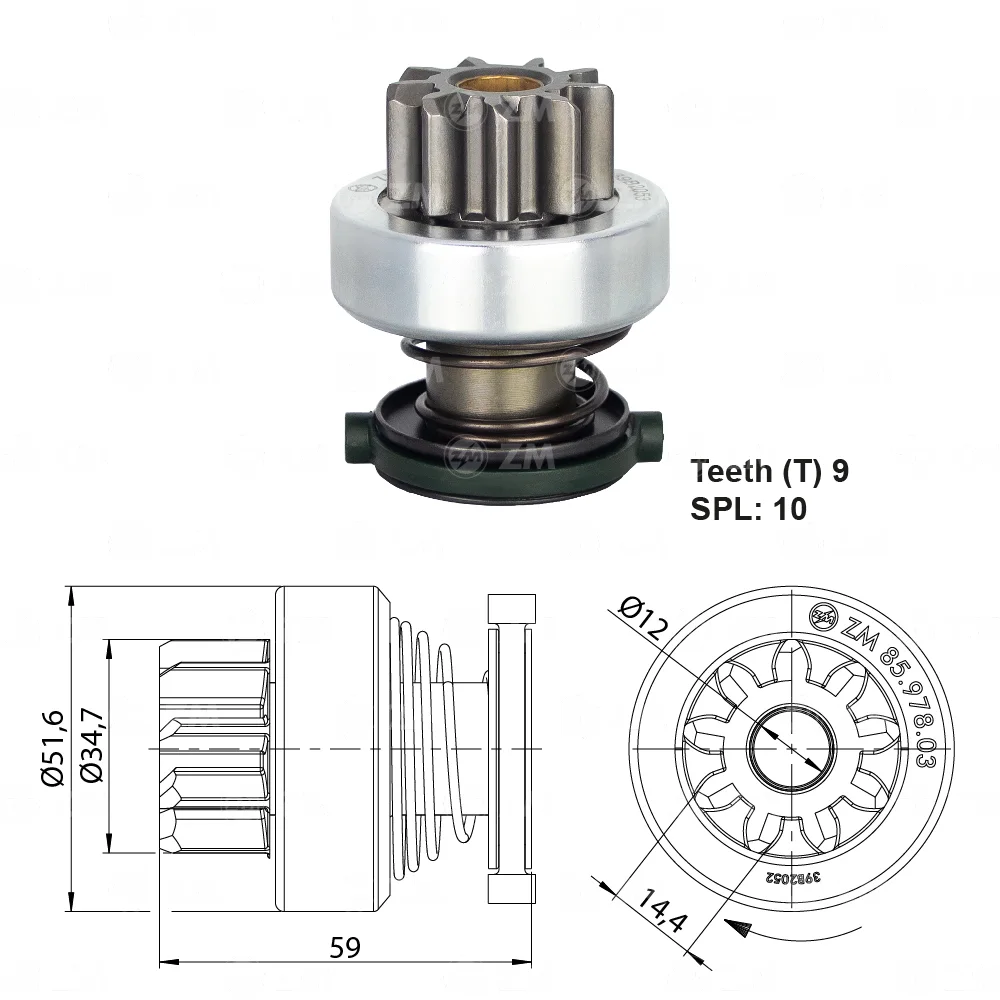 Impulsor de Partida ZM 85.978.03 ZM 8597803