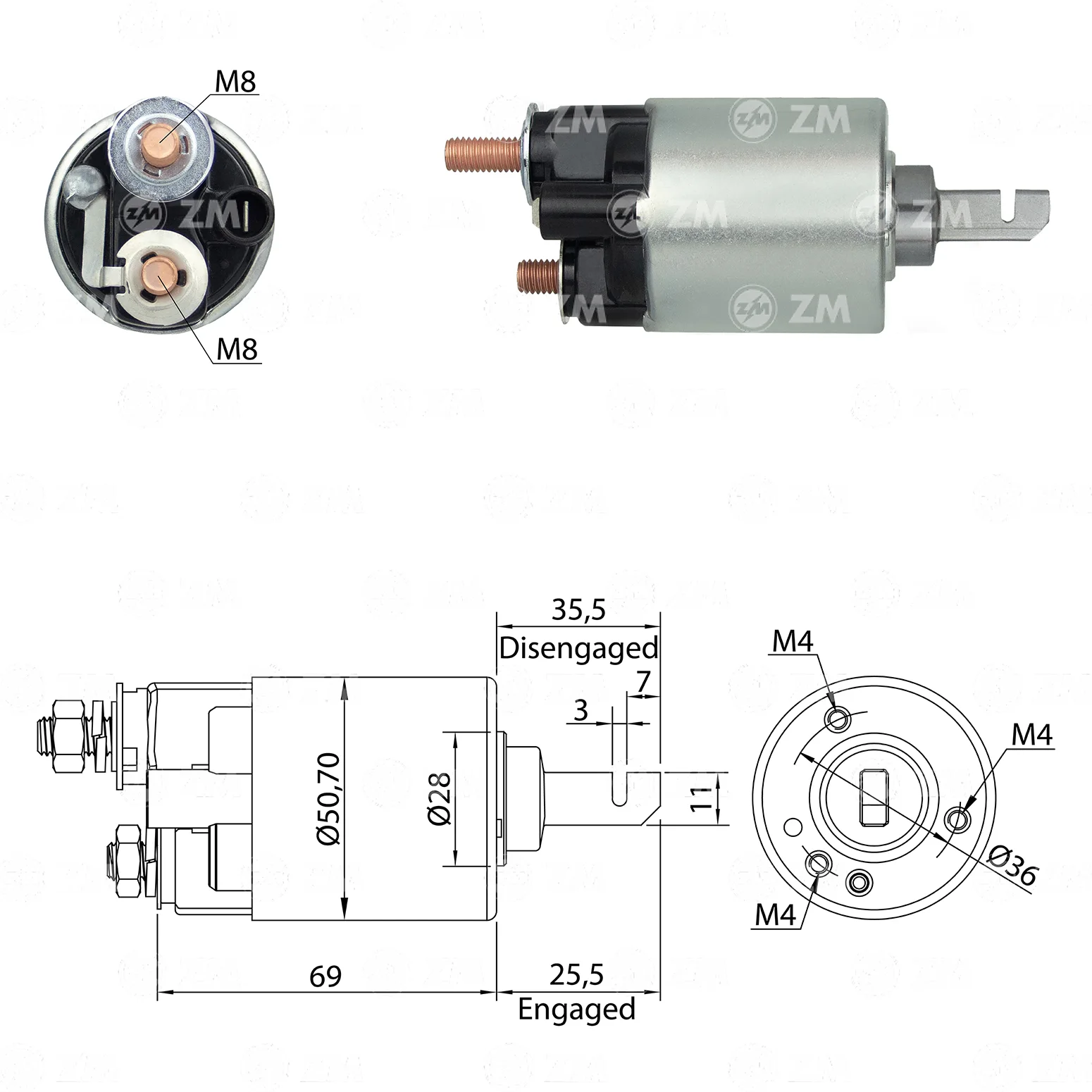 Relé de Partida ZM 606 ZM 606