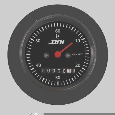 Horímetro Fundo PT Aro PT c/ Amortecedor e Iluminação 52mm Bivolt Univ DNI DNI4502