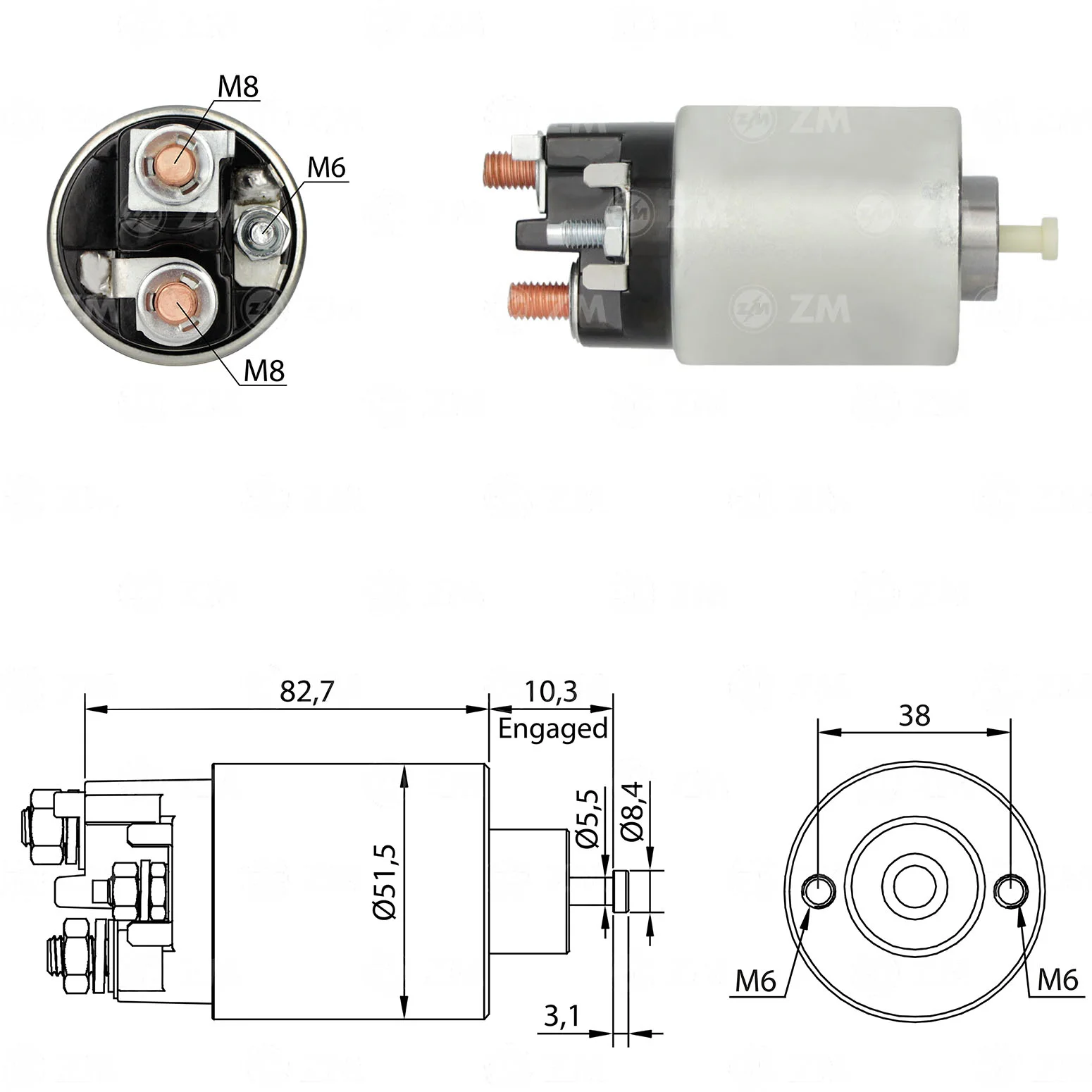 Relé de Partida ZM 7-993 ZM 7993