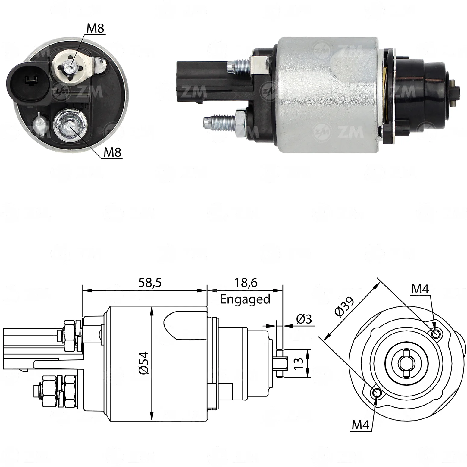 Relé de Partida ZM 3-498 ZM 3498