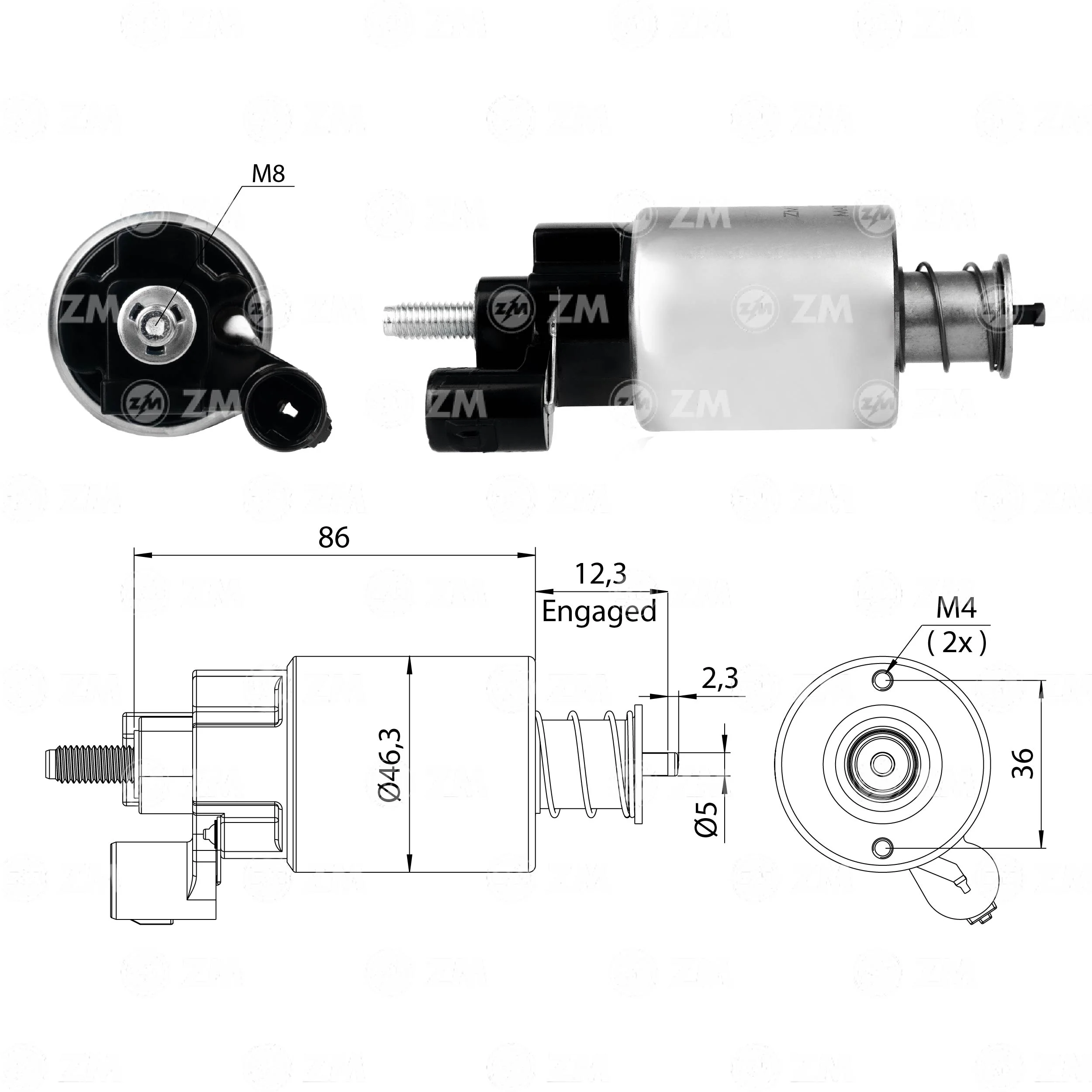 Relé de Partida ZM 9-665 ZM 9665