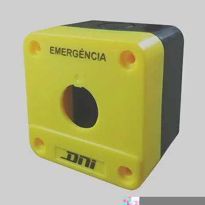 Caixa Plástica p/ Botão Emergência Cogumelo Amarela DNI DNI2510