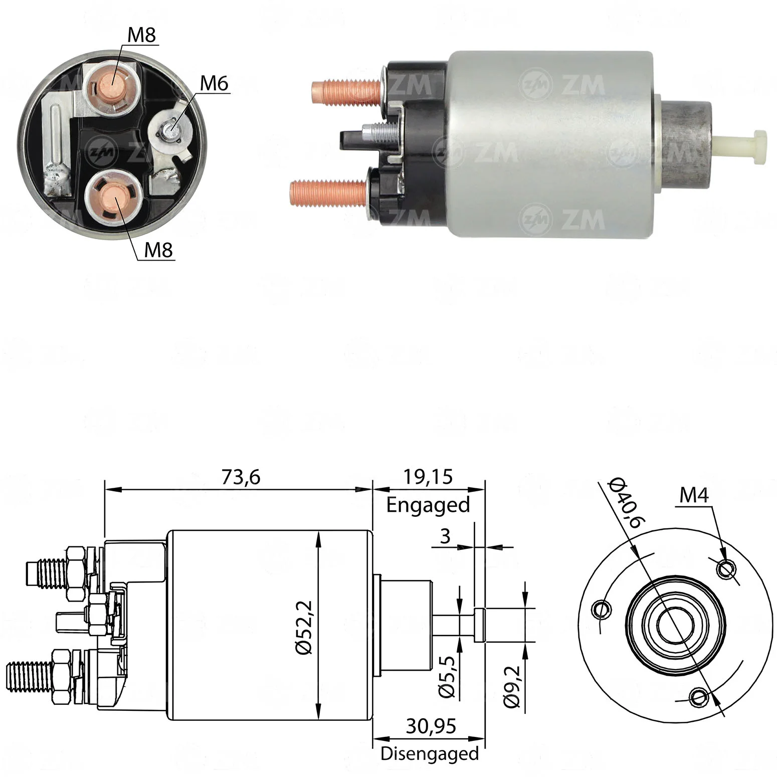 Relé de Partida ZM 6-860 ZM 6860