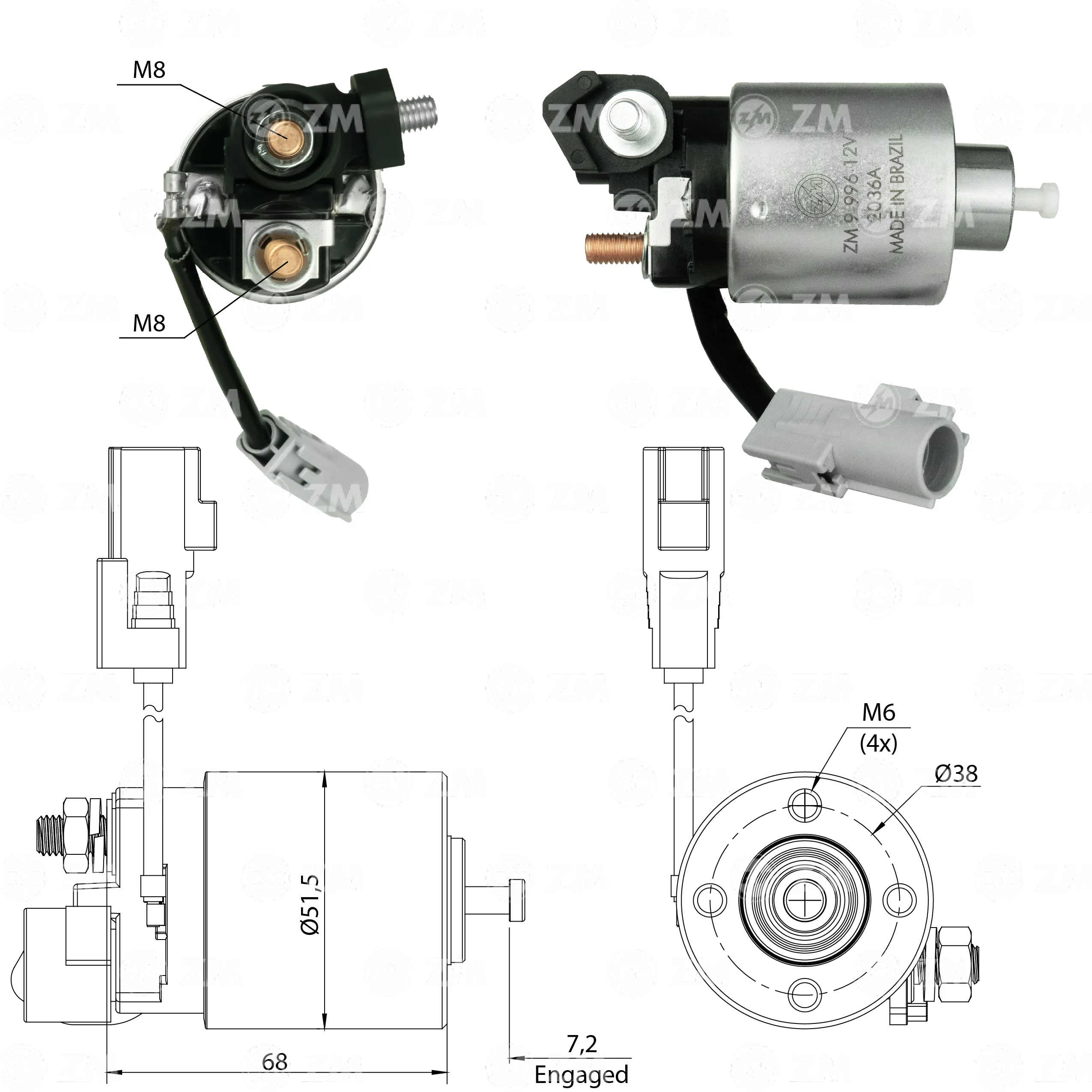 Relé de Partida ZM 9-996 ZM 9996