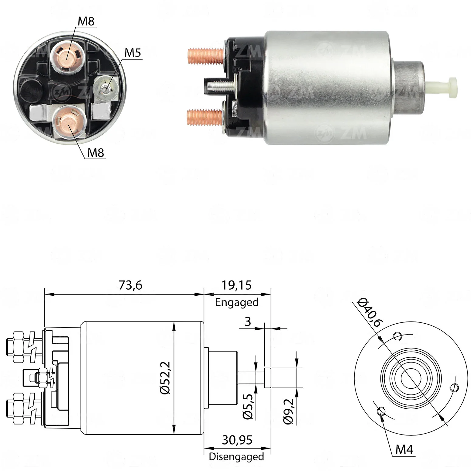 Relé de Partida ZM 860 ZM 860