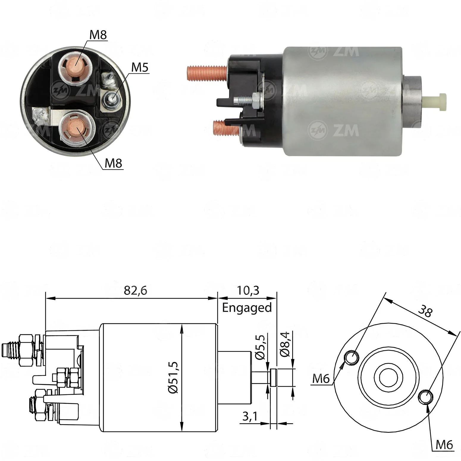 Relé de Partida ZM 2-993 ZM 2993