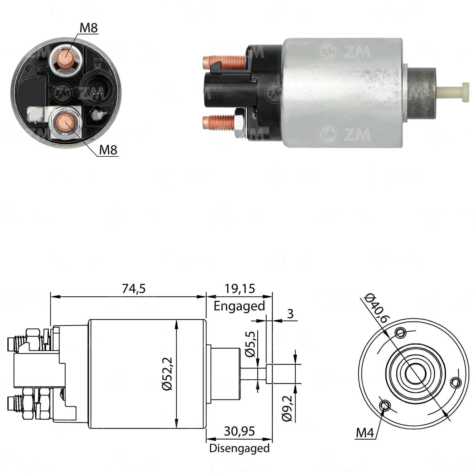 Relé de Partida ZM 1-866 ZM 1866
