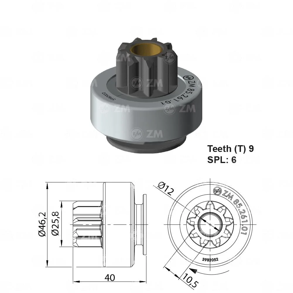 Impulsor de Partida ZM 85.261.01 ZM 8526101