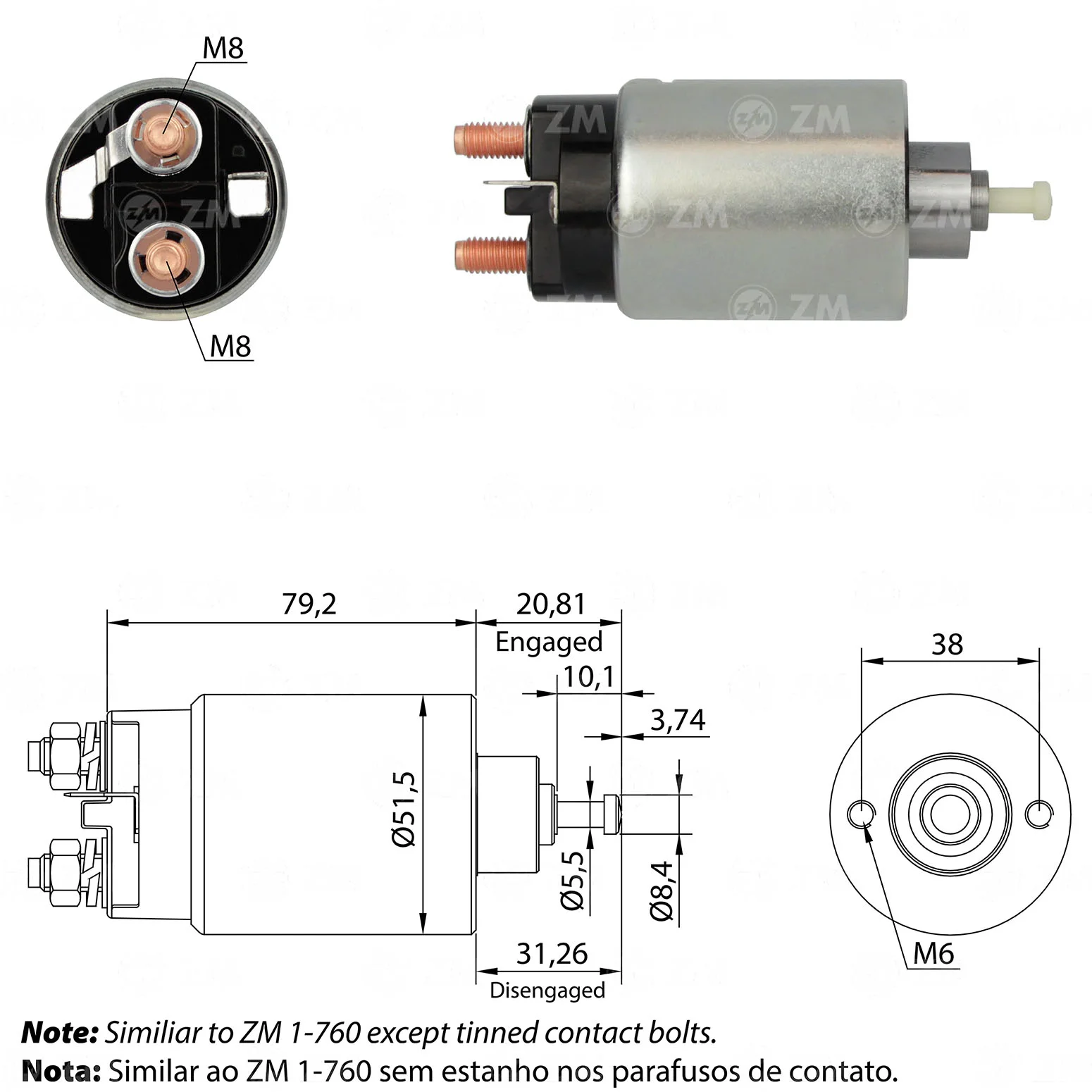 Relé de Partida ZM 760 ZM 760